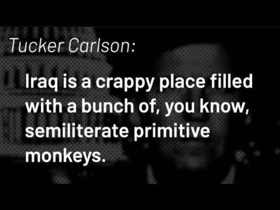 Tucker Carlson said "white men" deserve credit for "creating civilization"

He described Iraqis as "semiliterate primitive monkeys"

He said the Congressional Black Caucus "exists to blame the white man for everything"

It's all white nationalist rhetoric

https://t.co/ralRdRxYMI